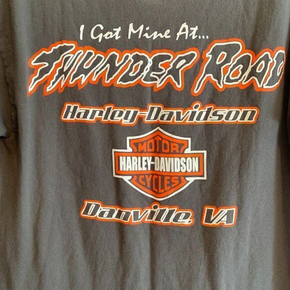 Hanes Harley-Davidson Gray & Orange Short Sleeve T-Shirt Danville, VA Size Small - Picture 5 of 5